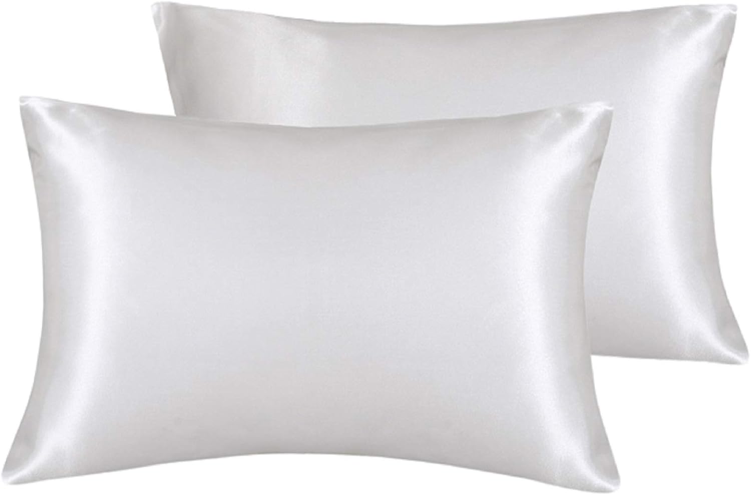Satin Pillowcase for Hair and Skin Cool Super Soft and Luxury Pillow Cases Covers, 2-Pack - Travel Size (12X16 Inches) Pillow Cases - Satin Pillow Covers with Envelope Closure, Ivory