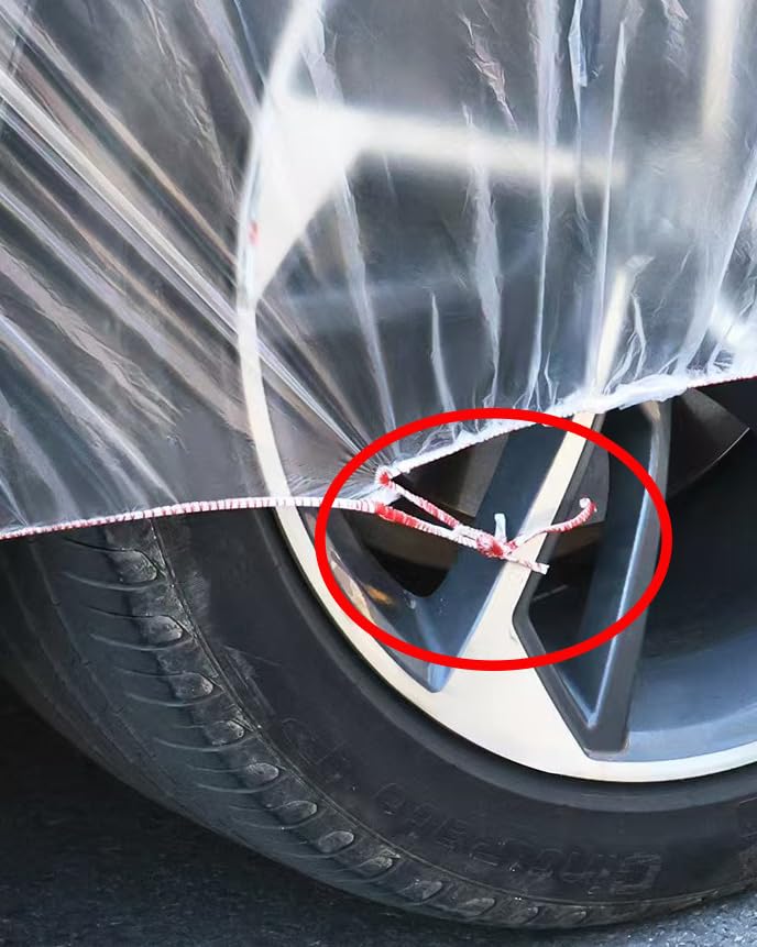 2 Counts Disposable Car Cover with Stretchable Edges - Universal Fit for Cars SUVs Vehicles 15 7ft x — view 3