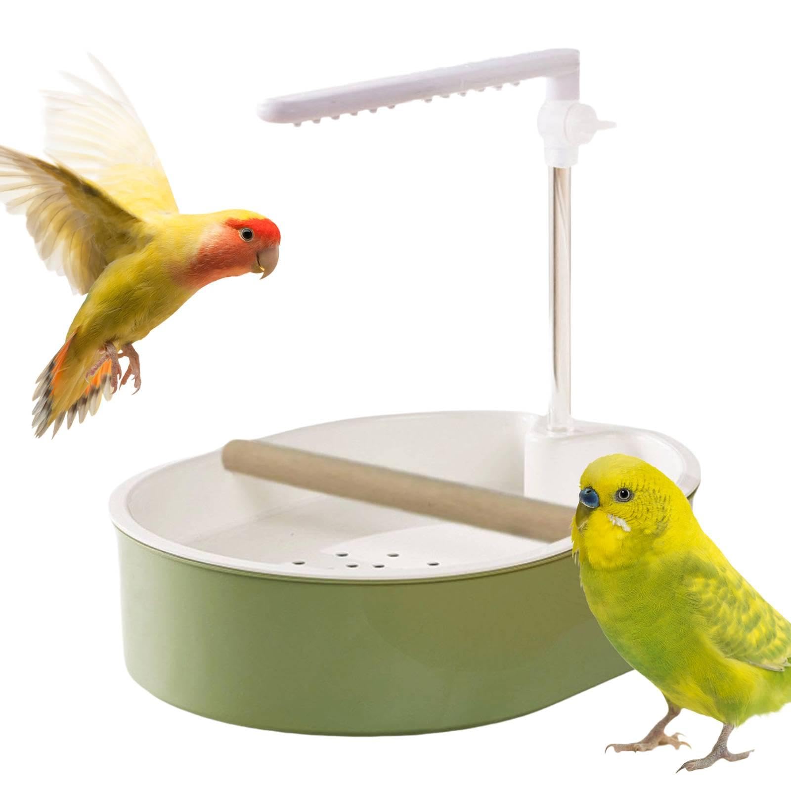 Baño Automático para Pájaros, Accesorio para Jaula de Loros, Fácil de Instalar, Robusto, para Jilgueros Y Periquitos, Estilo de Línea Blanco