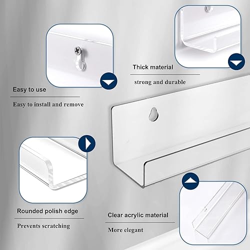 Miniatura 4 de Estante para discos de vinilo, soporte de pared de acrílico transparente de 12 pulgadas, soporte para discos de discos de discos de CD, estantes de