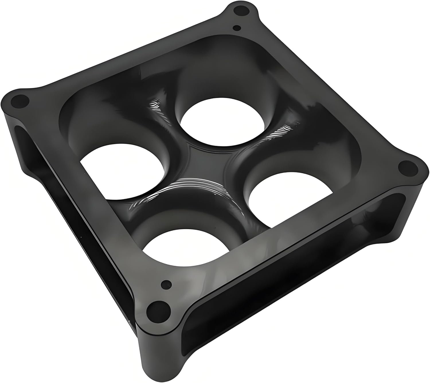 X-AVION Alumimum Anodized Black 4500 Carburetor Spacer 2'' Tall Square Bore 4 Holes Tapered Manifold Carburetor Spacer