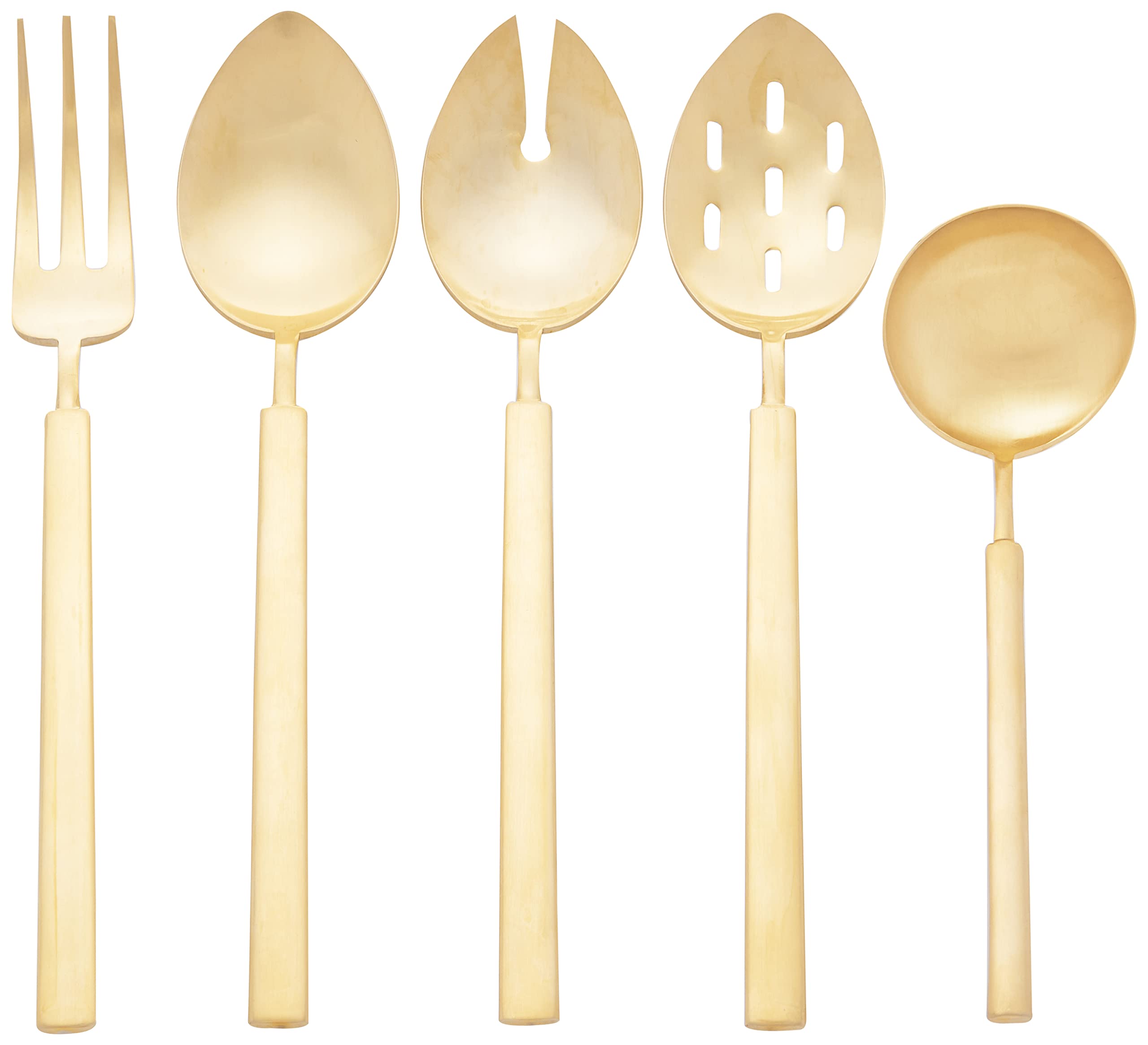 Herdmar Vintage 5-Piece Serving Set, Gold Matte Finish