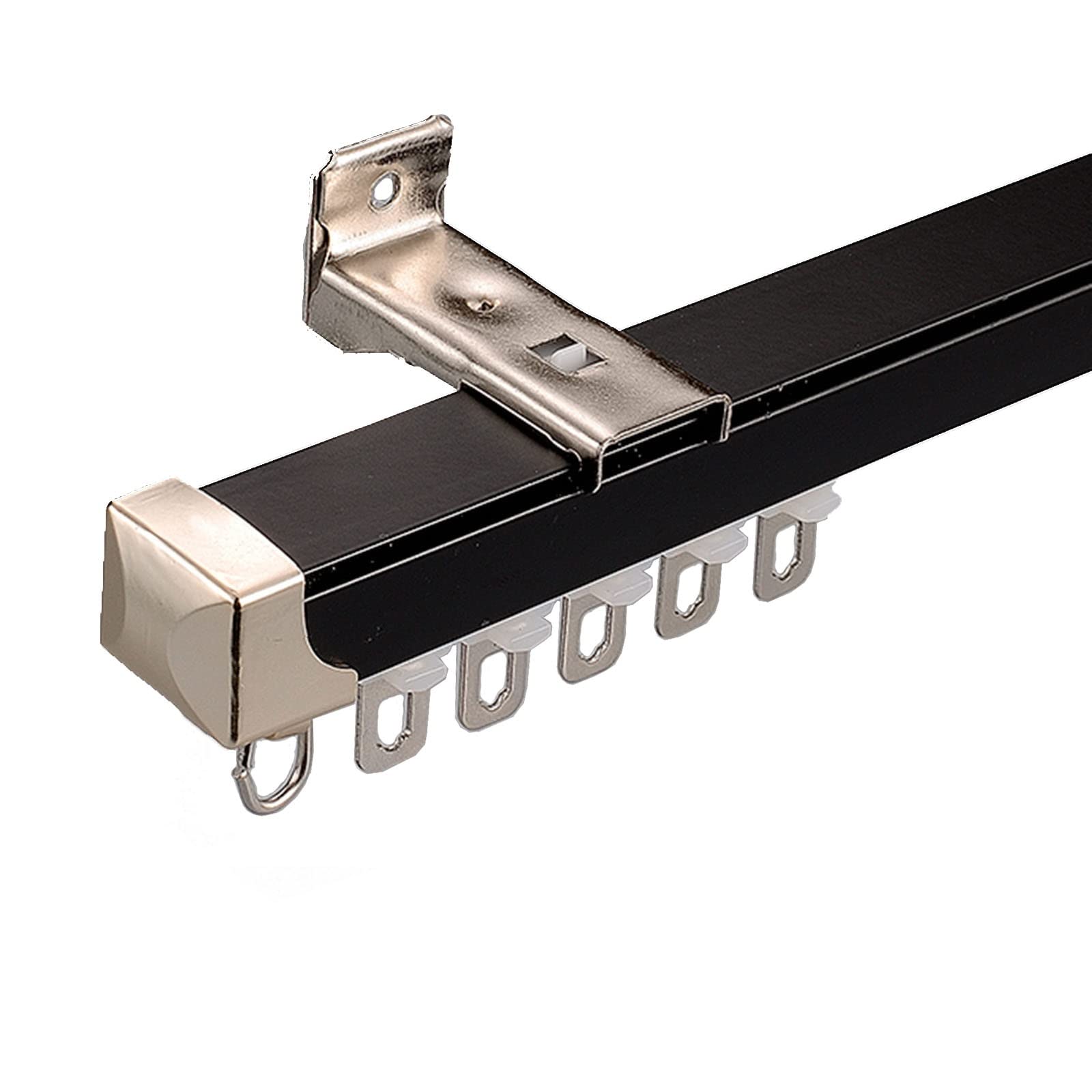 Szyna sufitowa ze stopu aluminium do zasłon, 6,5 stopy, przesuwna szyna ścienna do zasłon w kamperze, pojedyncza szyna do zasłon (śr. montaż ścienny 200 cm)