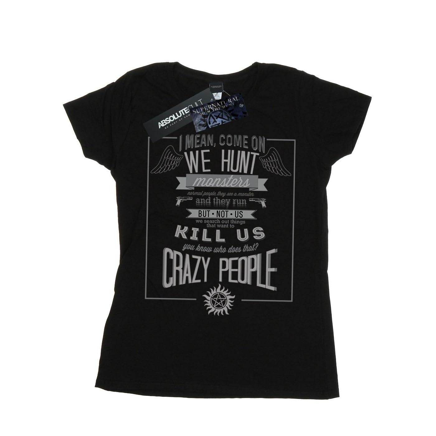 Supernatural Women's Crazy People T-Shirt X-Large Black