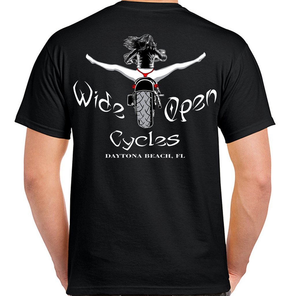 Biker Life USA Wide Open Cycles Spread Eagle T-Shirt