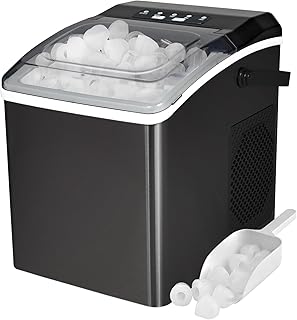 Koolatron Countertop Ice Machine | Portable Ice Maker | 26Lbs/24Hrs | 9 Ice Cubes Ready in 6 Mins | 2 Sizes of Ice Pellets...