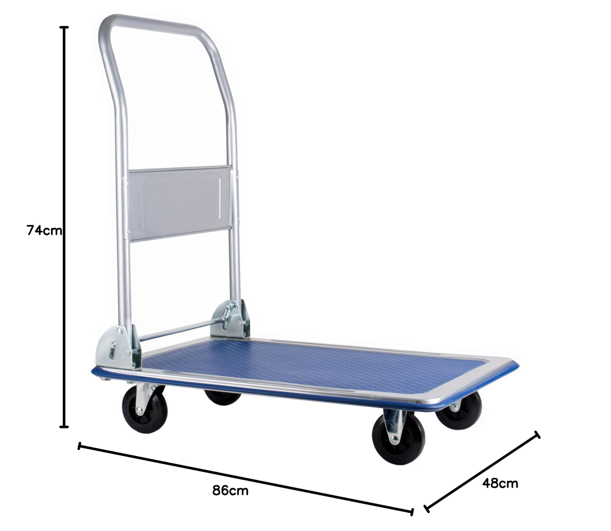 Pavo - Składany wózek platformowy do 150 kg, wytrzymały wózek transportowy z antypoślizgową powierzchnią i składanym uchwytem - 8037421
