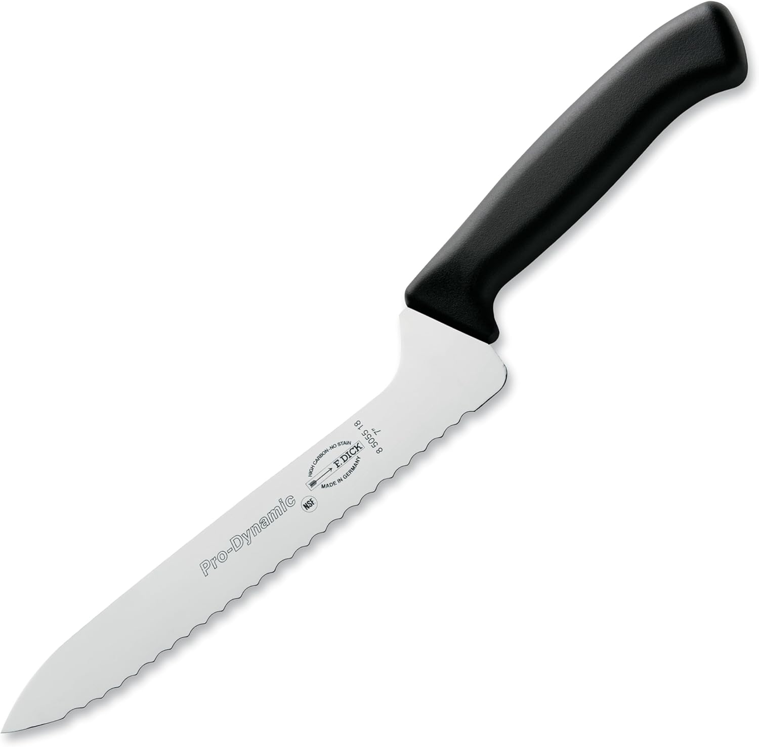 F. DICK - ProDynamic Sandwich Knife - Offset bread knife with 7’’ blade & 56 HRC - Ideal for cutting bread - NSF Certified - High carbon - Ultra Sharp - Ergonomic handle - Made in Germany