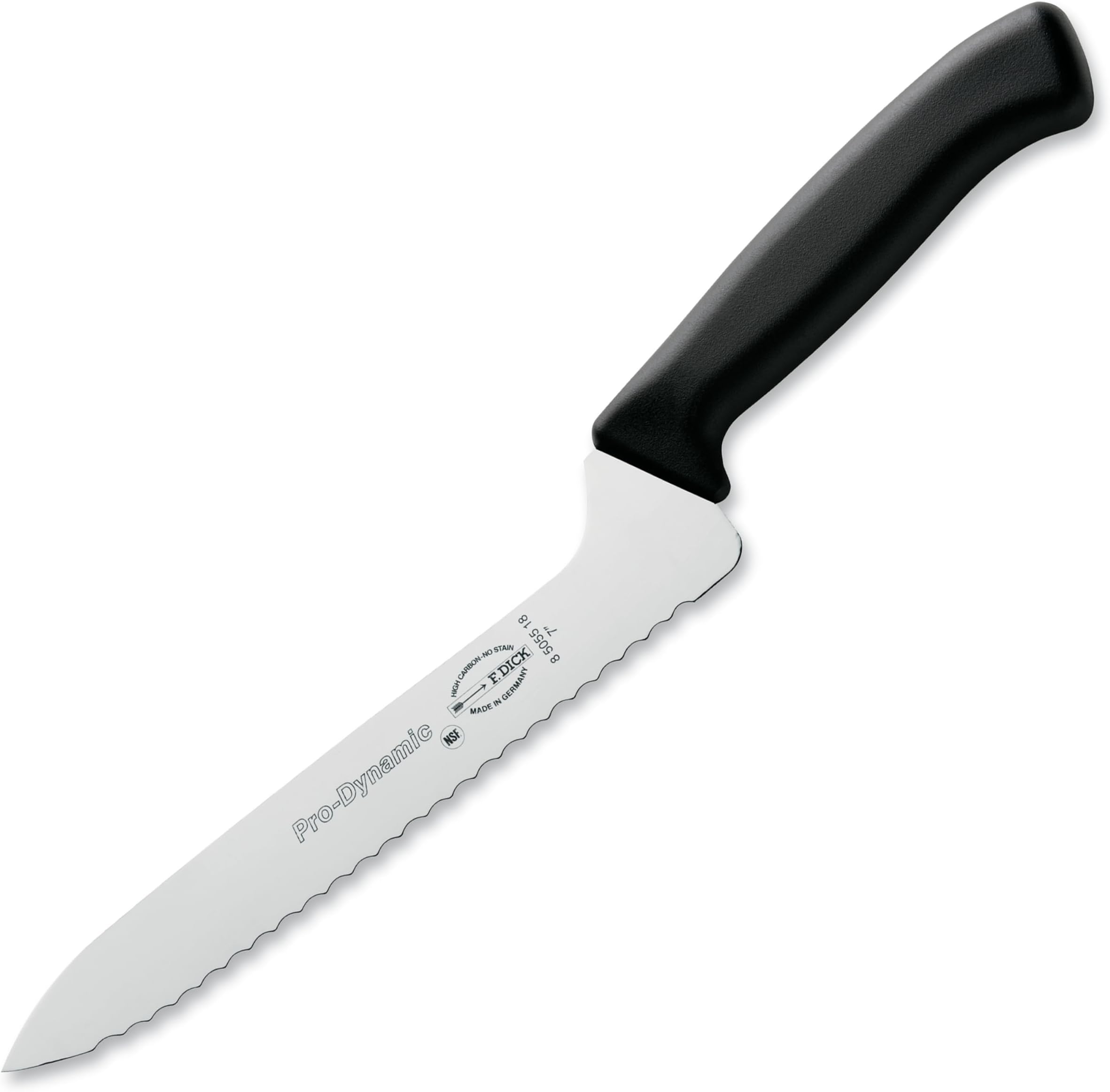 F. DICK - ProDynamic Sandwich Knife - Offset bread knife with 7’’ blade & 56 HRC - Ideal for cutting bread - NSF Certified - High carbon - Ultra Sharp - Ergonomic handle - Made in Germany