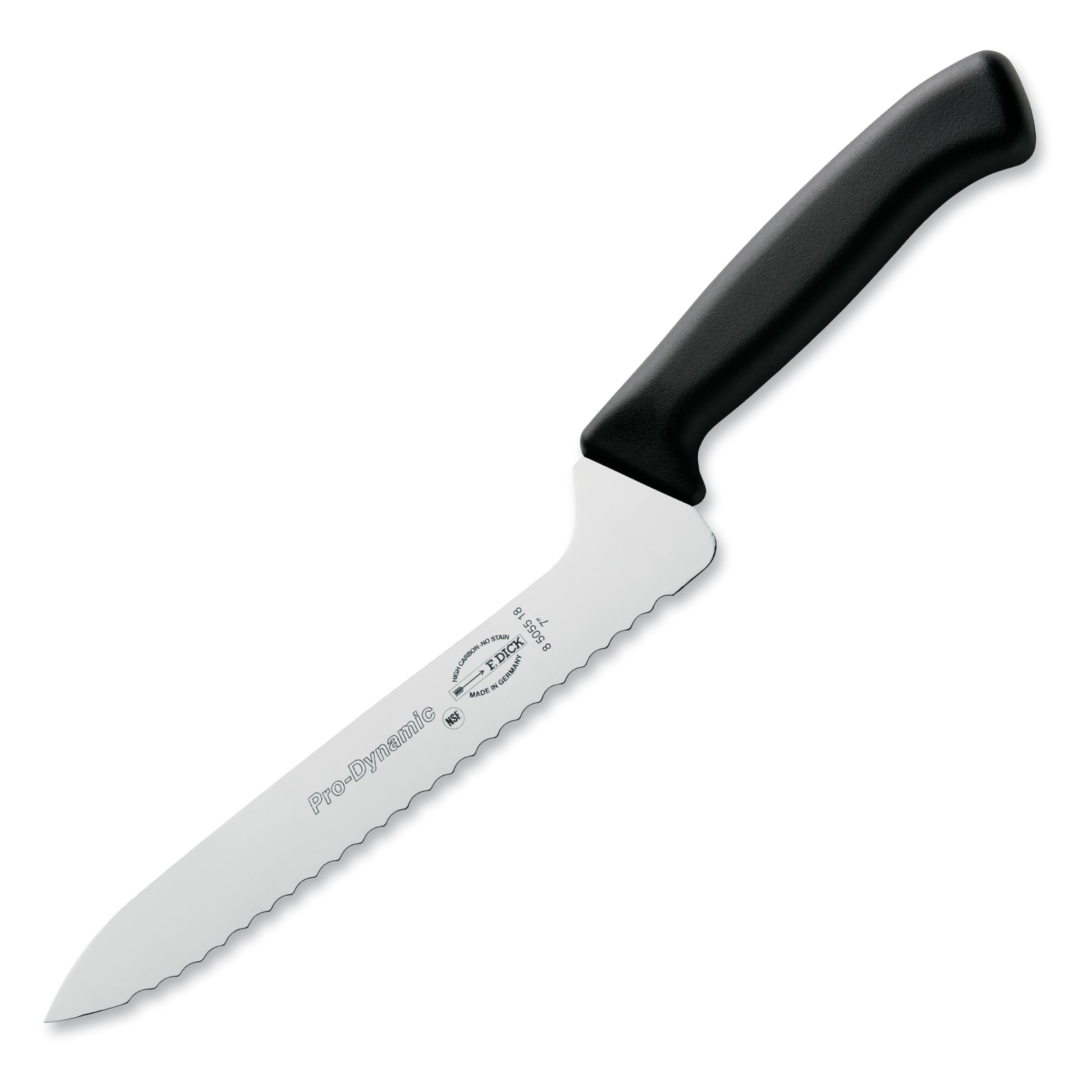 F. DICK - ProDynamic Sandwich Knife - Offset bread knife with 7’’ blade & 56 HRC - Ideal for cutting bread - NSF Certified - High carbon - Ultra Sharp - Ergonomic handle - Made in Germany