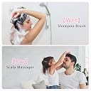 SILENCIO Hair Scalp Massager Shampoo Brush, Soft Silicone Bristle, Dry and Wet Hair Scalp Scrubber Brush for Hair Growth, Dandruff Removal, Relax, Blood Circulation (Jade Pink) gallery image