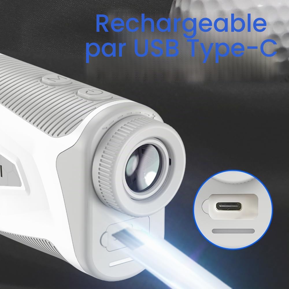 Télémètre de Golf REVASRI | Mini | 1 000 m | Compensation de Pente | Capture magnétique | Verrouillage du Drapeau et Vibration | Grossissement x6 | Unités de Mesure M/F/Y | Batterie Rechargeable