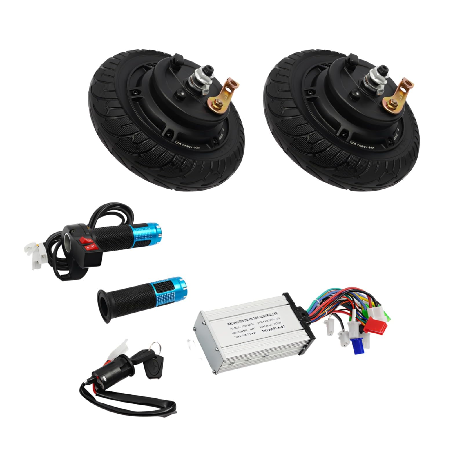 Motor de rueda de 8 pulgadas, kit de conversión de motor de 350W, kit de conversión de motor con marcha atrás, kit de conversión de motor eléctrico de CC de 24/36/48V, 740 rpm, interruptor de 3