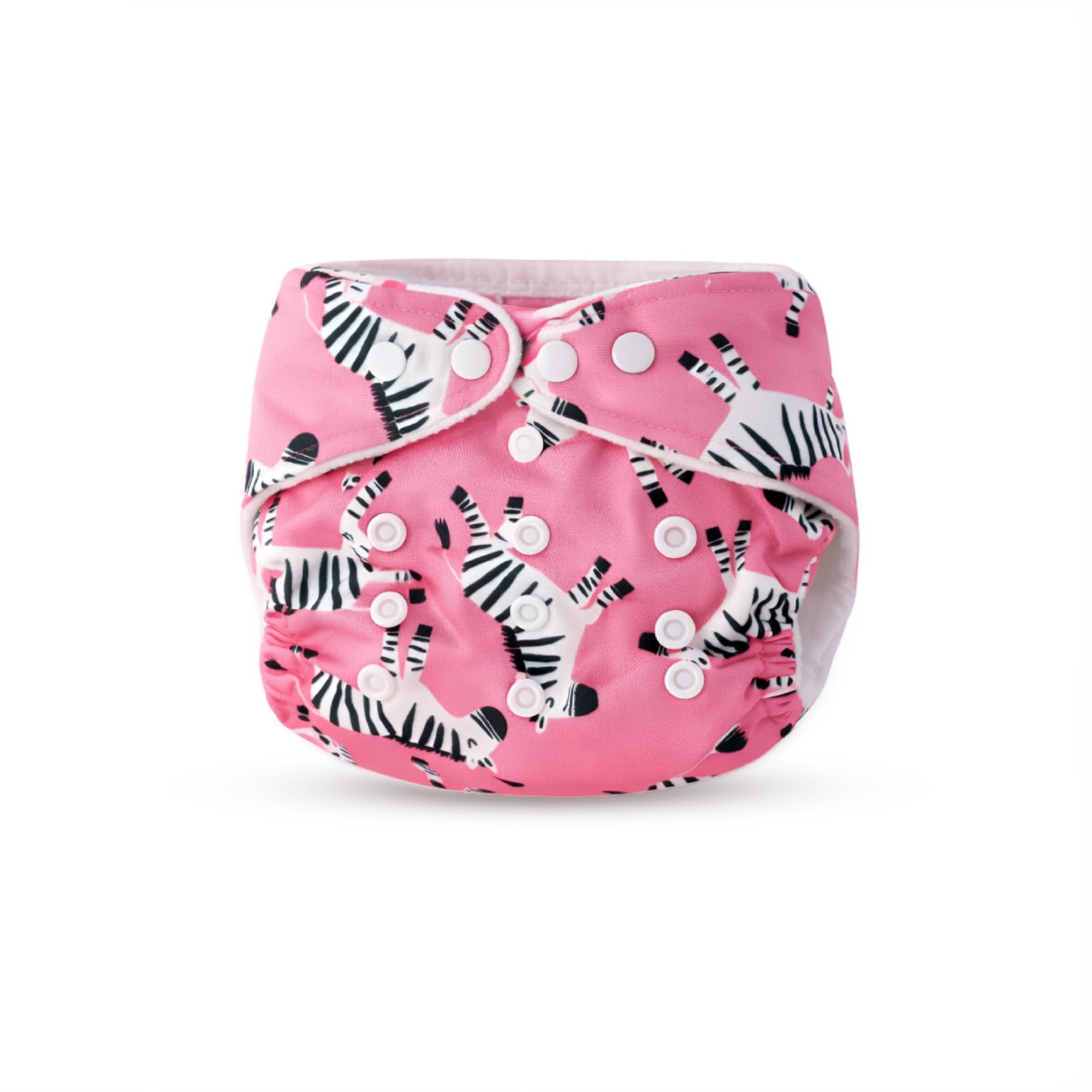 Reusable Cloth Diaper for Babies | Pink Zebra Print | 6-Layer Ultra Absorbent Insert | Leakproof Pocket Diaper | Adjustable 3M–3Y | Washable Eco-Friendly | Pack of 1-image-26