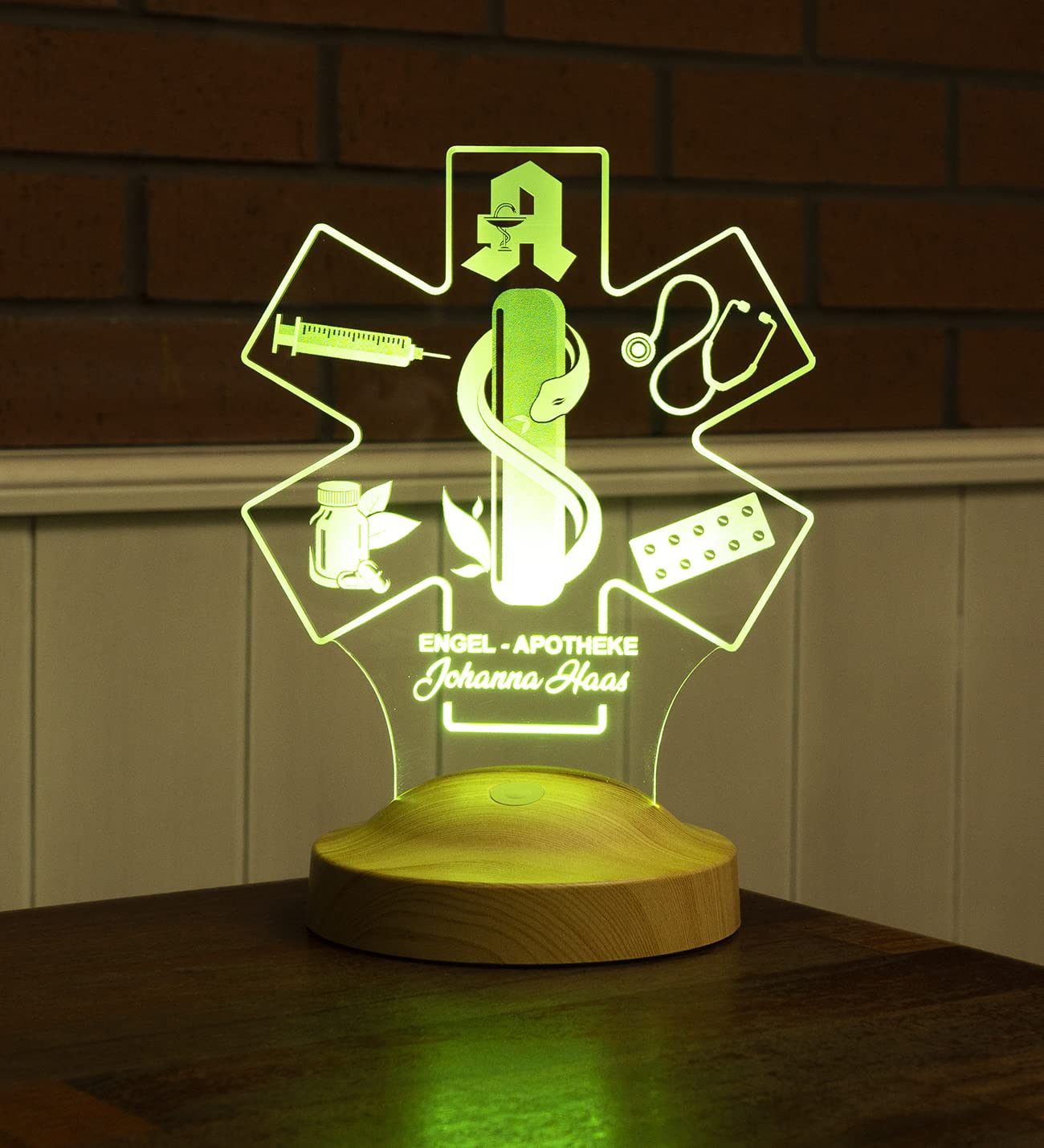 3D Led Lampe Personalisierte mit Namen Gravur Geschenke für Apothekerin Arbeitskollegen