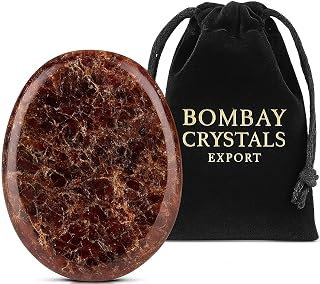 Garnet Worry Stone – Natural Polished Thumb Palm Stone for Energy, Passion & Grounding – Pocket Crystal for Focus & Inner Strength