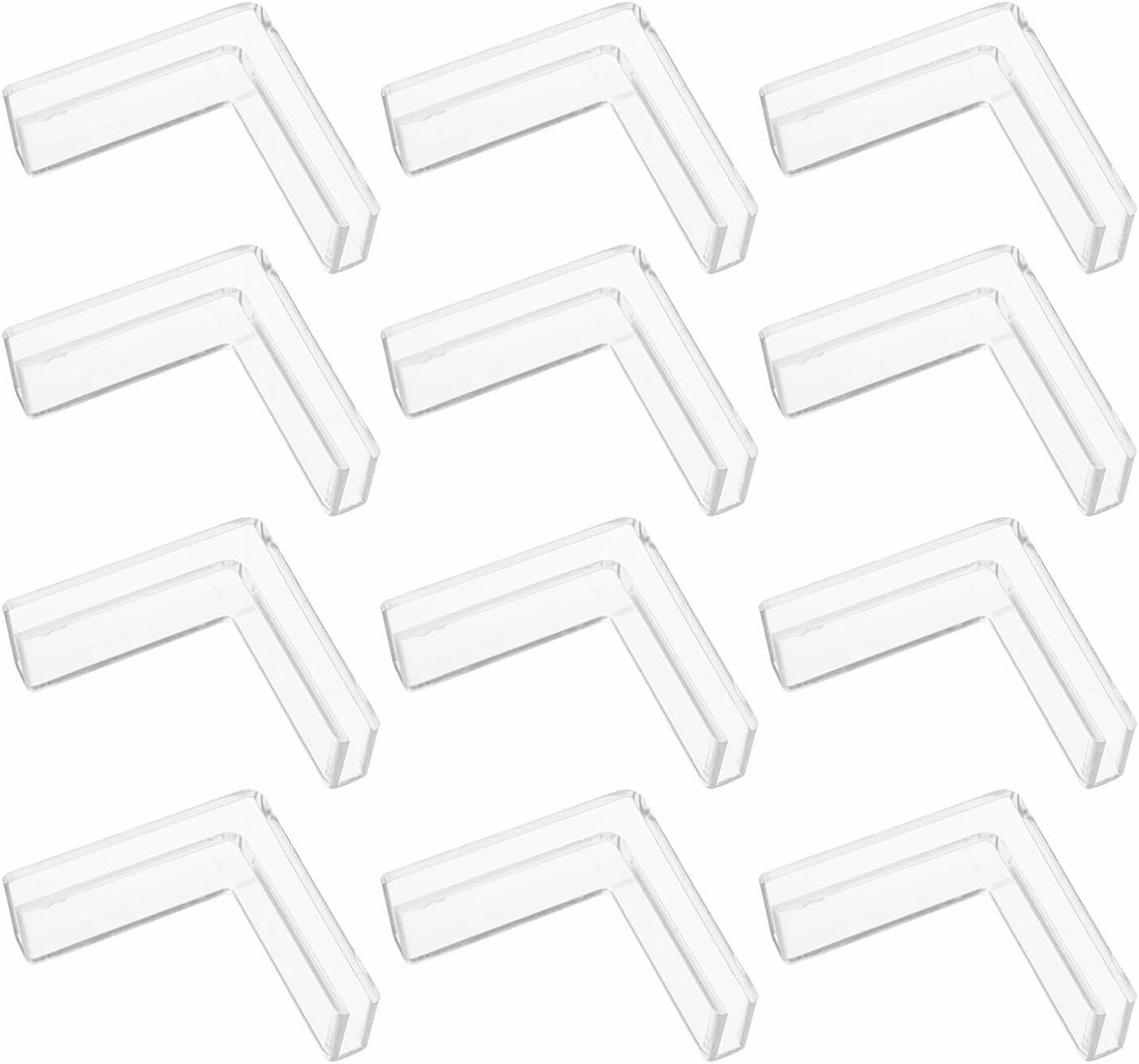 Transparent L-Shaped Glass Fixture 90-Degree Glass Panel Connectors for Borderless Aquariums Display Cabinets and DIY Glass Fxation 12PCS