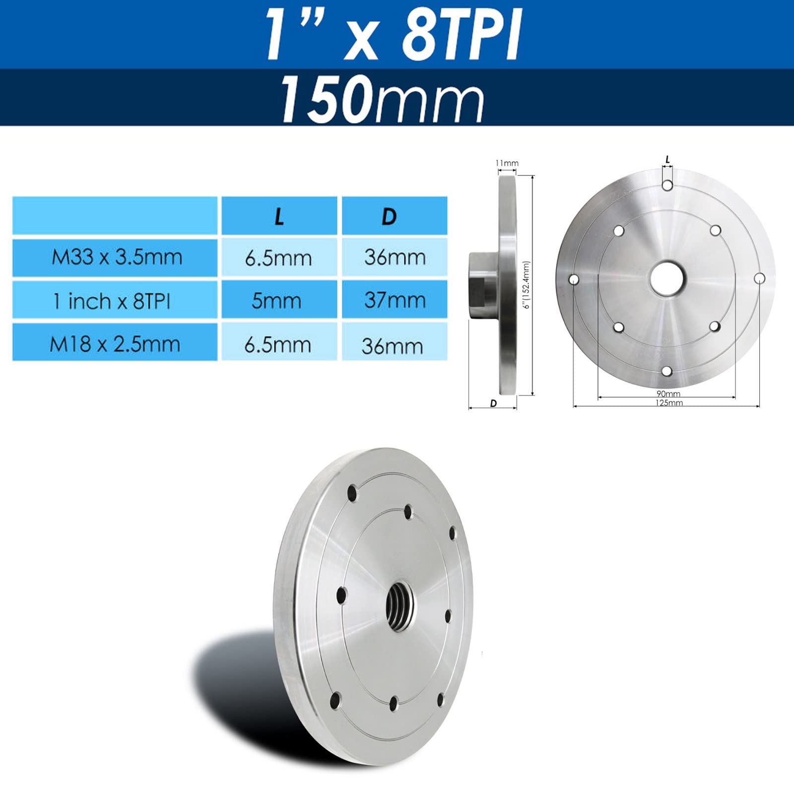 2'' 3'' 4'' 6''(150mm- 1inchx8tpi)