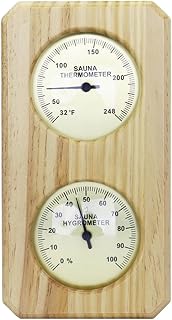 CALANDIS™ Sauna Hygrothermograph Wooden Thermometer Hygrometer for Hotel Indoor Office | Sauna Parts & Accessories | Pools & Spas | Yard, Garden & Outdoor Living