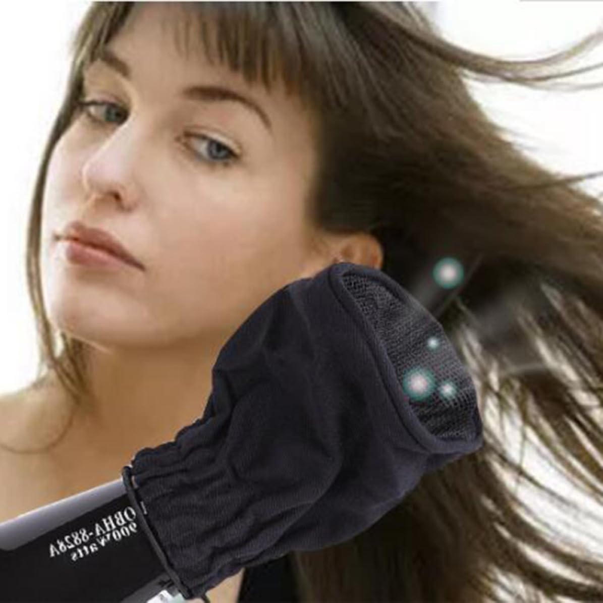 Nylon Hair Dryer Diffuser Cover Foldable Breathable Vent Black