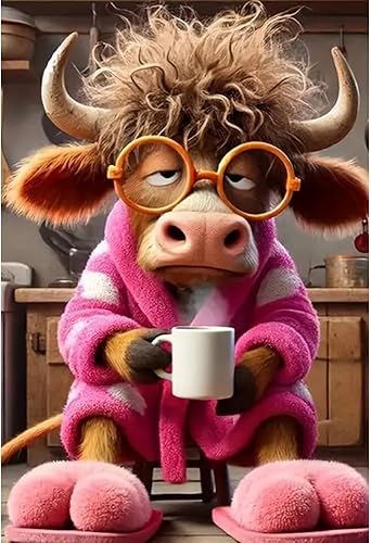 Miniatura 4 de Kits de arte de diamantes de dibujos animados para adultos, kits de pintura de diamantes para adultos, puntos de diamante redondos 5D para