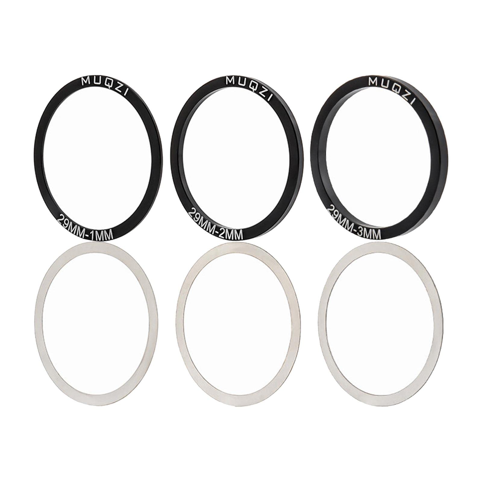 LOVIVER 24/29/30mm 6Pack Spacer Crankset Shim Washers Parts Crank Crankset Bottom Spacer Bike Bottom Bracket for BB86 91 92 PF30 BB30, 29mm