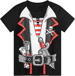 Criança-Unissex Camiseta Infantil De Manga Curta Little Pirate Cute Halloween Buccaneer (8T)