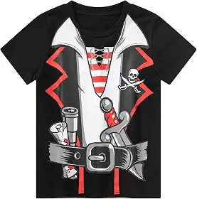 Criança-Unissex Camiseta Infantil De Manga Curta Little Pirate Cute Halloween Buccaneer (8T)
