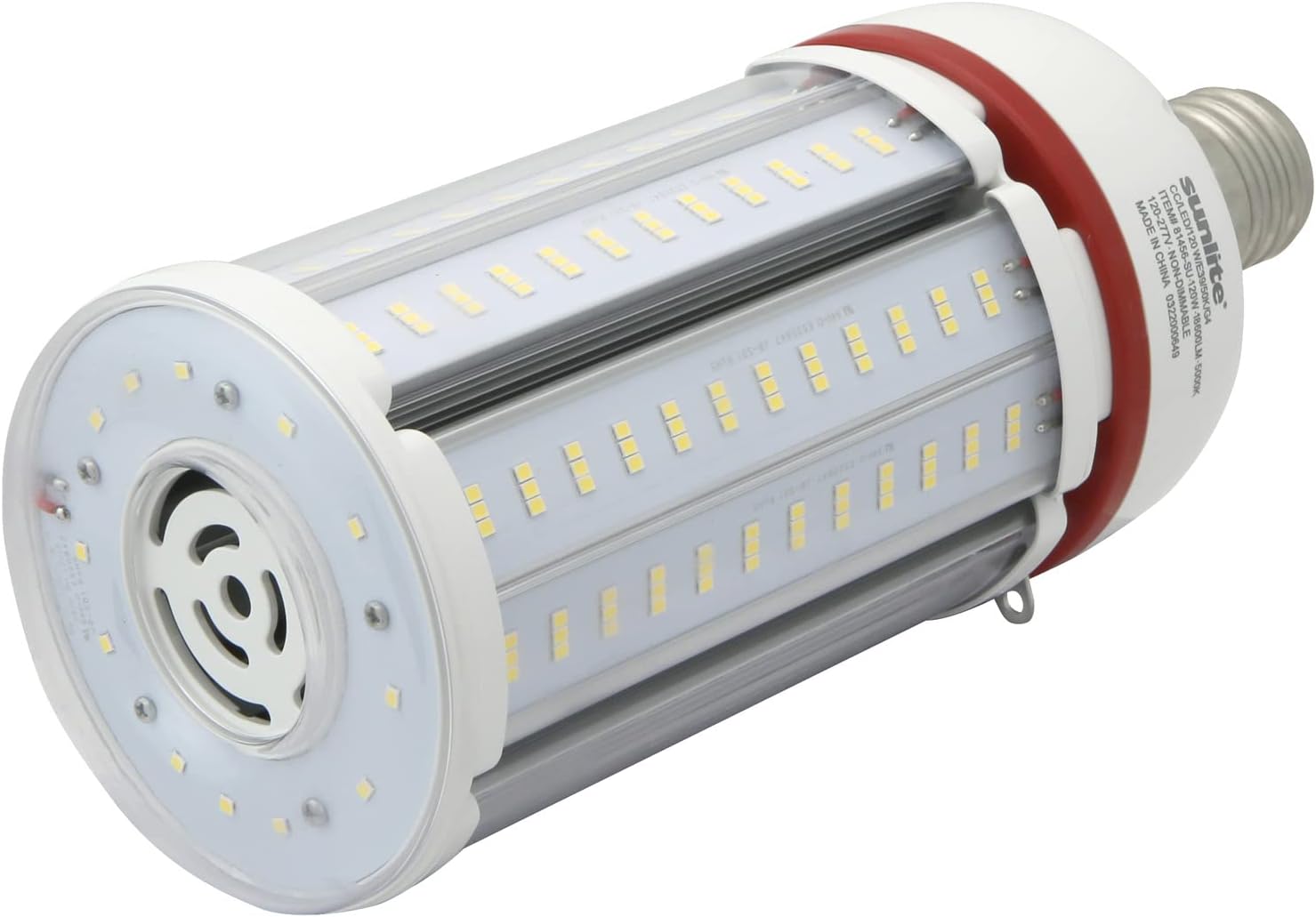 Sunlite 81456 LED G4 Corncob Lamp, 120 Watts (600 Watt Equivalent), 120-277 Volts, 18600 Lumens, Non-Dimmable, Mogul E39 Base, UL Listed, 1 Count, 50K-Daylight