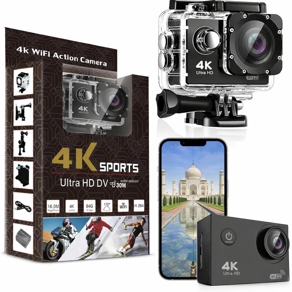 4K Action Camera 16MP with WiFi and Essential Accessories-image-23
