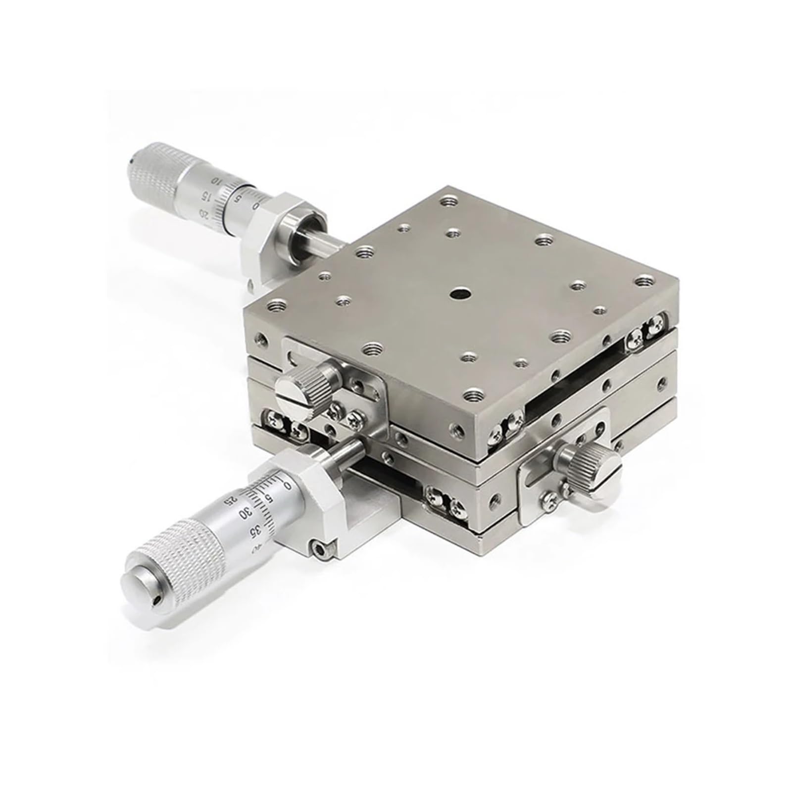 tavola scorrevole micrometrica Asse XY in acciaio inossidabile LBY25 piattaforma di spostamento della corsa da 3 mm 25 * 25 mm tavolo scorrevole for regolazione fine di precisione manuale LBY25-L/C/R(