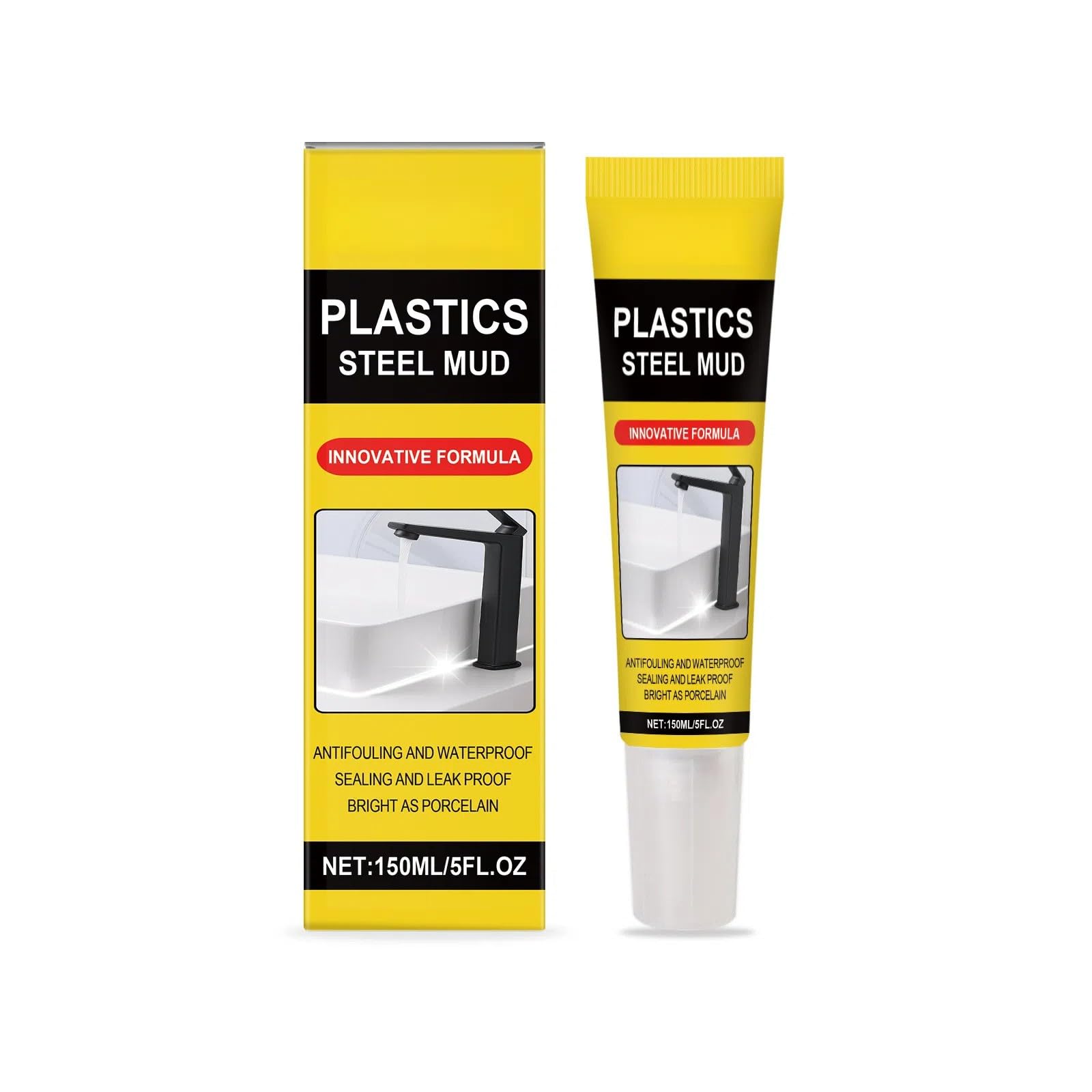 Plastic Steel Mud Is A Sealing Leak Stopping Quick Drying Material For Household Kitchen And Bathroom Durable Seepage 150ml (Yellow, 150ml)