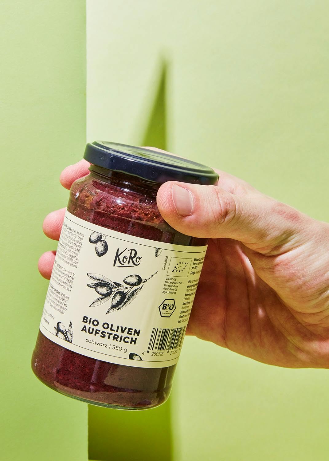 KoRo – Tartinade aux olives noires bio 350 g – À l'huile d'olive de qualité – Goût intense – Vegan