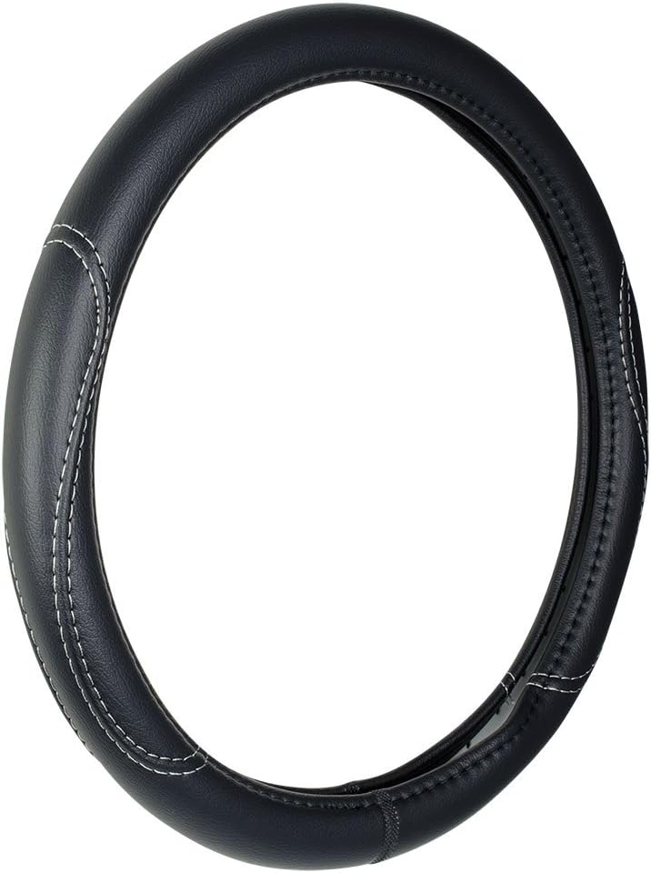 Custom Accessories 38853P Black Leatherette Steering Wheel Cover