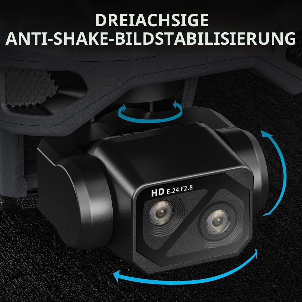 X-Verse ZLL SG909 Drohne mit Kameras 4K, Bildschirmfernsteuerung, 3 Achsen Gimbal+Repeater, RC 6km, 360d° Hindernis Vermeidung, Professionelle Faltbarer Quadcopter für Erwachsene- 2 Batterien