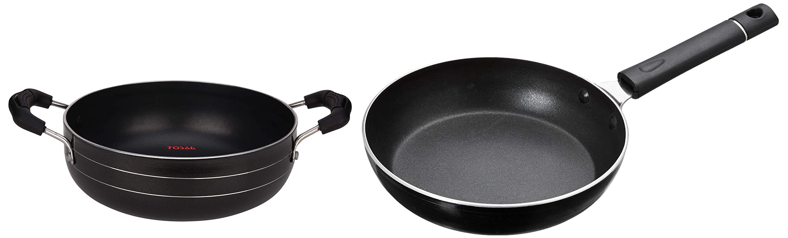Tosaa - T24MP9 Non-Stick Mini Pan, 17.5cm, Black Non-Stick Kadhai, 18cm