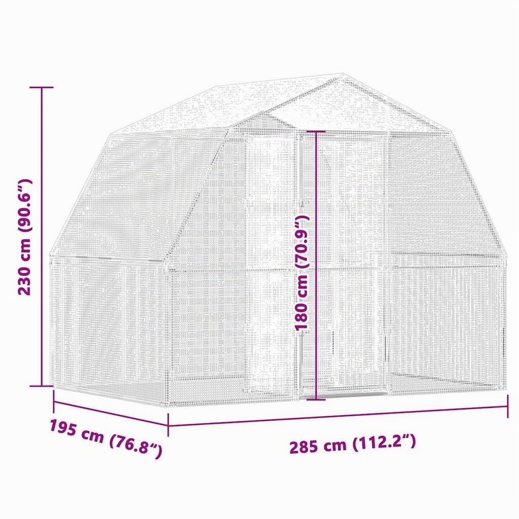 vidaXL Jaula para pájaros con Puerta Acero galvanizado Plateado, pajarera de Exterior, Jaula para Palomas, Jaula Grande para Loros