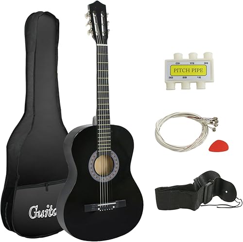 Smartxchoices Kit de guitare acoustique pour enfants de 96,5 cm pour débutants e