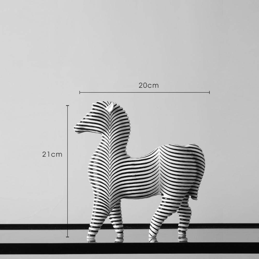 Decoración De Figuras Línea Escultura Animal Cebra Estatua Resina Artesanía