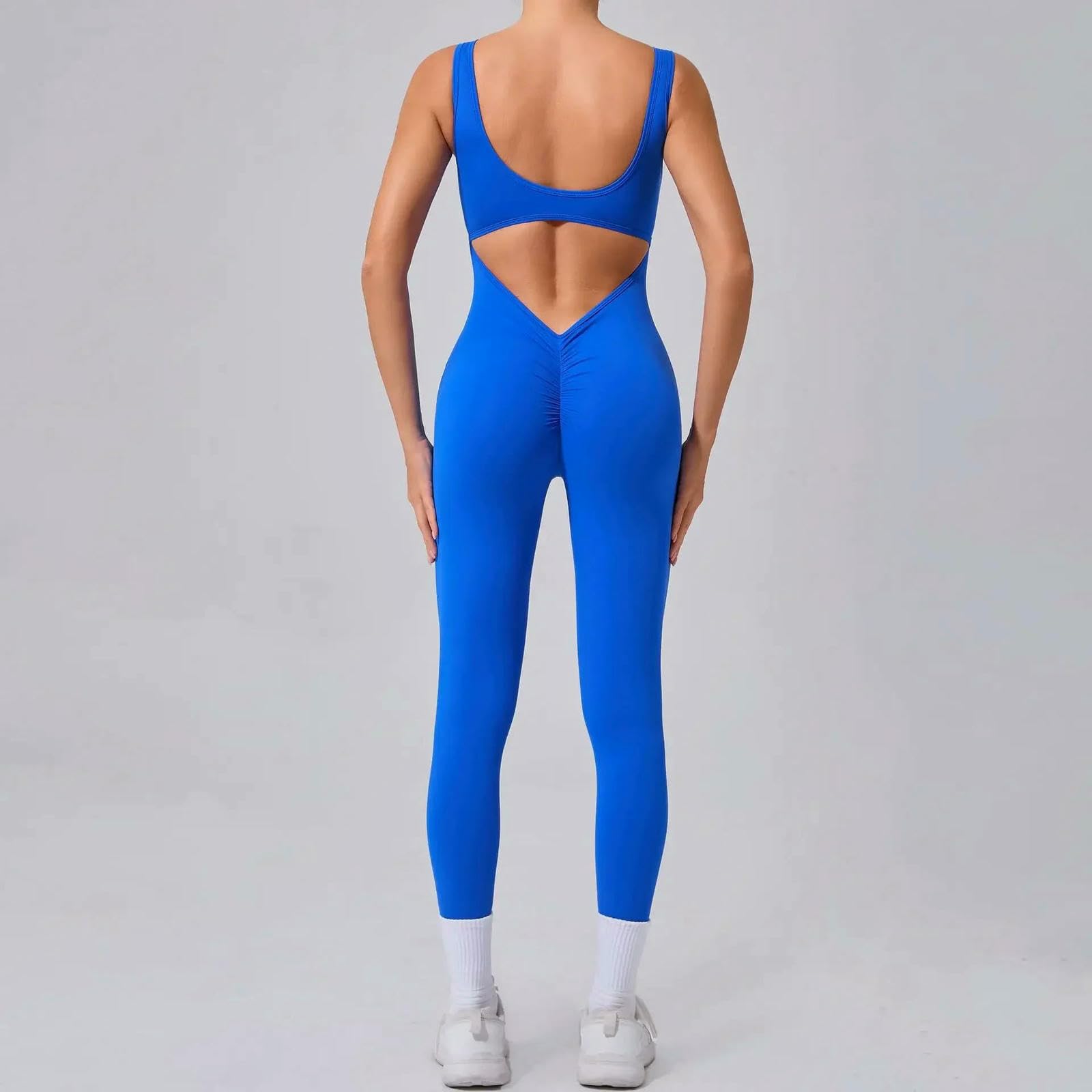bielizna modelująca bezszwowe kombinezony do jogi sporty fitness podnoszenie bioder puste piękno plecy jednoczęściowy trening bieganie siłownia legginsy-czarny-M