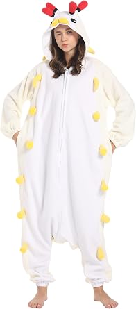 DarkCom One Piece Unisex Adult Pajamas Women Men Sleepwear Cosplay Caterpillar Onesie Halloween Costume Christmas Pajamas