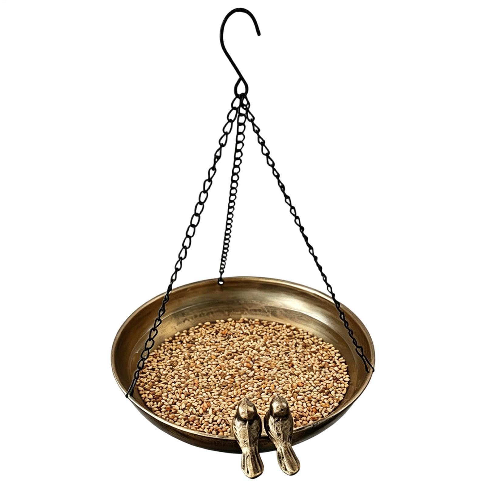 Mangeoire pour oiseaux vintage en métal durable pour arrière-cour