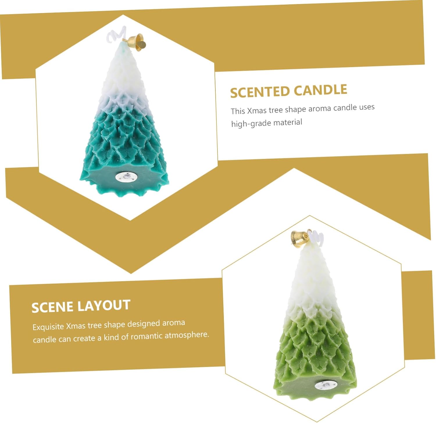 2pcs Christmas Tree Scented Candle Decorative Paraffin Xmas