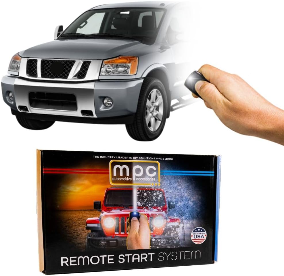 MPC 2-Way Remote Start Kit Compatible with 2008-2015 Nissan Titan - with T-Harness - Firmware Preloaded - Includes (2) Extended Range 4-Button 2-Way Remotes