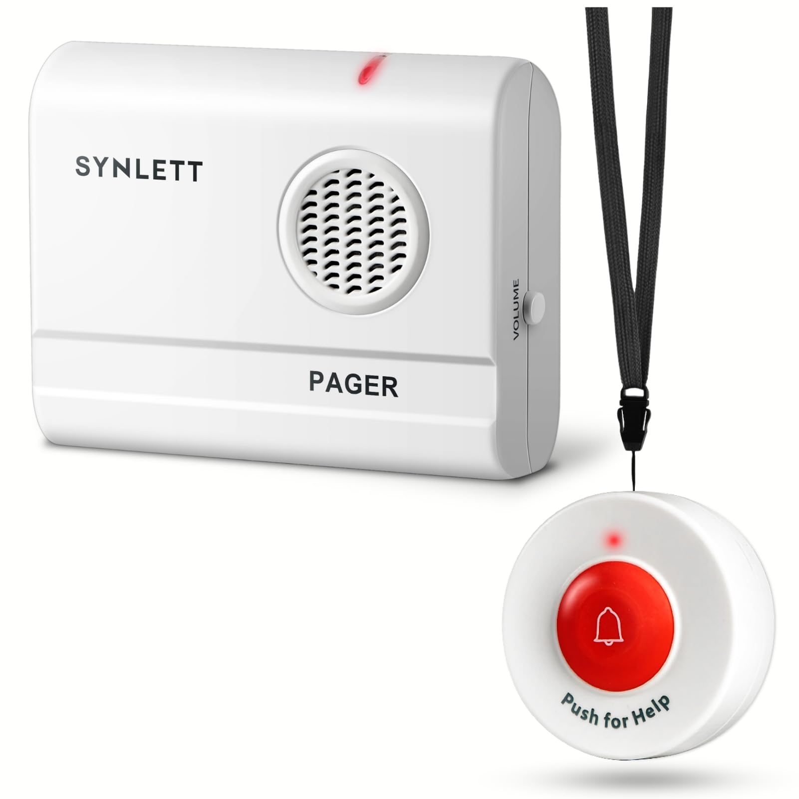 Wireless Pager with SOS Push Button for Elderly - Portable Alarm System for Caregivers, Nursing Calls, Patients and Home Emergencies