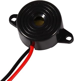 Active Buzzer 3-24V 85dB Piezo Electronic Buzzer with 100mm Cable for Physics Circuits Continuous Sound Electronic Tone Buzzer Alarm