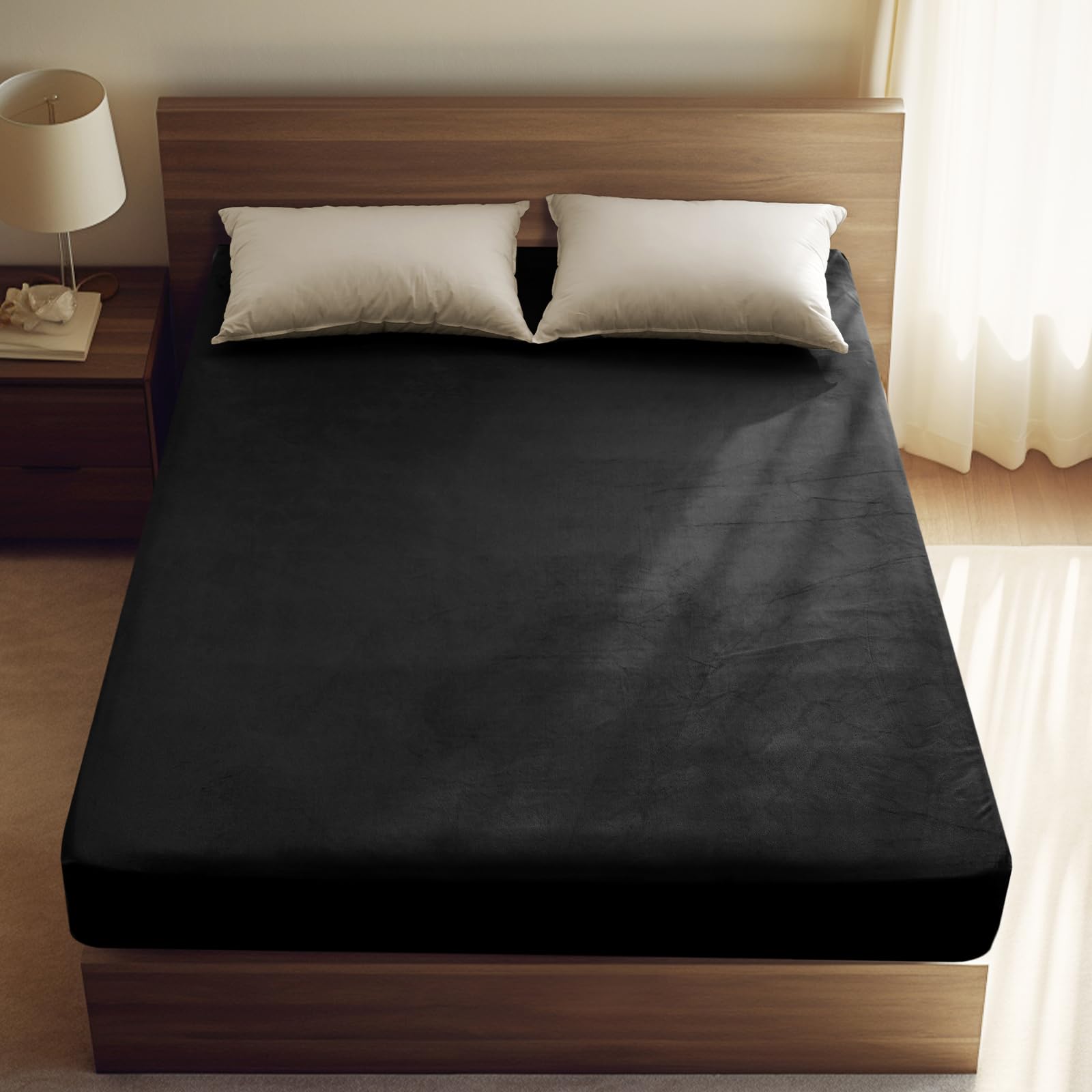 PHF Ultra Soft Velvet Fitted Sheet Queen Size