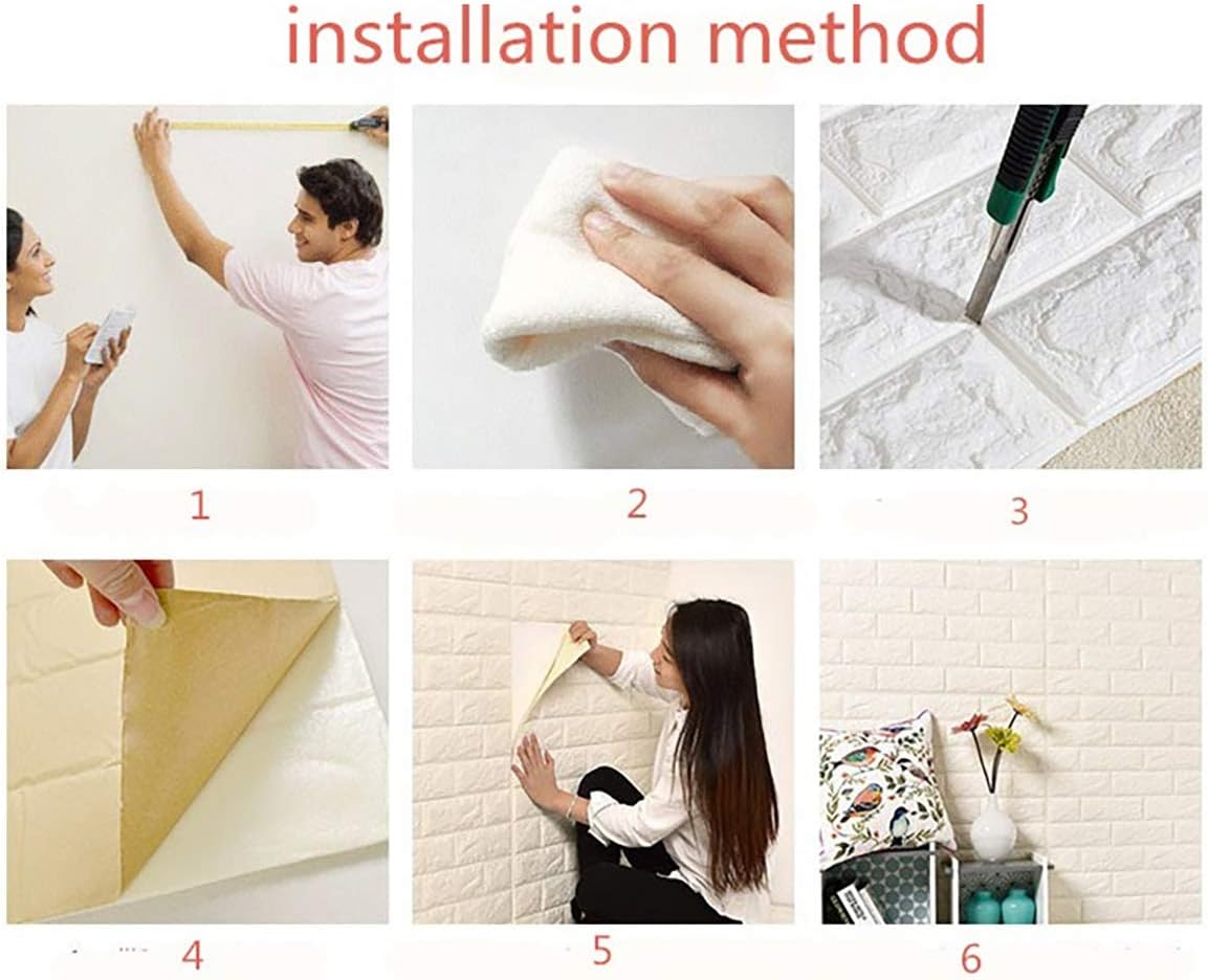 3D Self Adhesive Foam Wall Panel Sheets, Cover 11.5 sq feet, Peel & Stick Decorative Wallpaper Wall Stickers for Wall Decoration, Blue