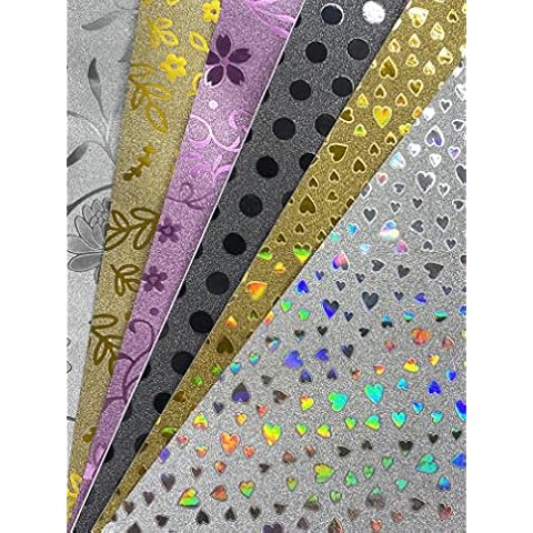 12 Sheets of Self Adhesive Glitter Paper Cover