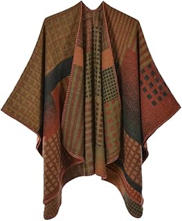 Bufanda de doble cara a cuadros para mujer, estilo vintage, chal de punto, cálida y suave, color amarillo, 130 x 150 cm